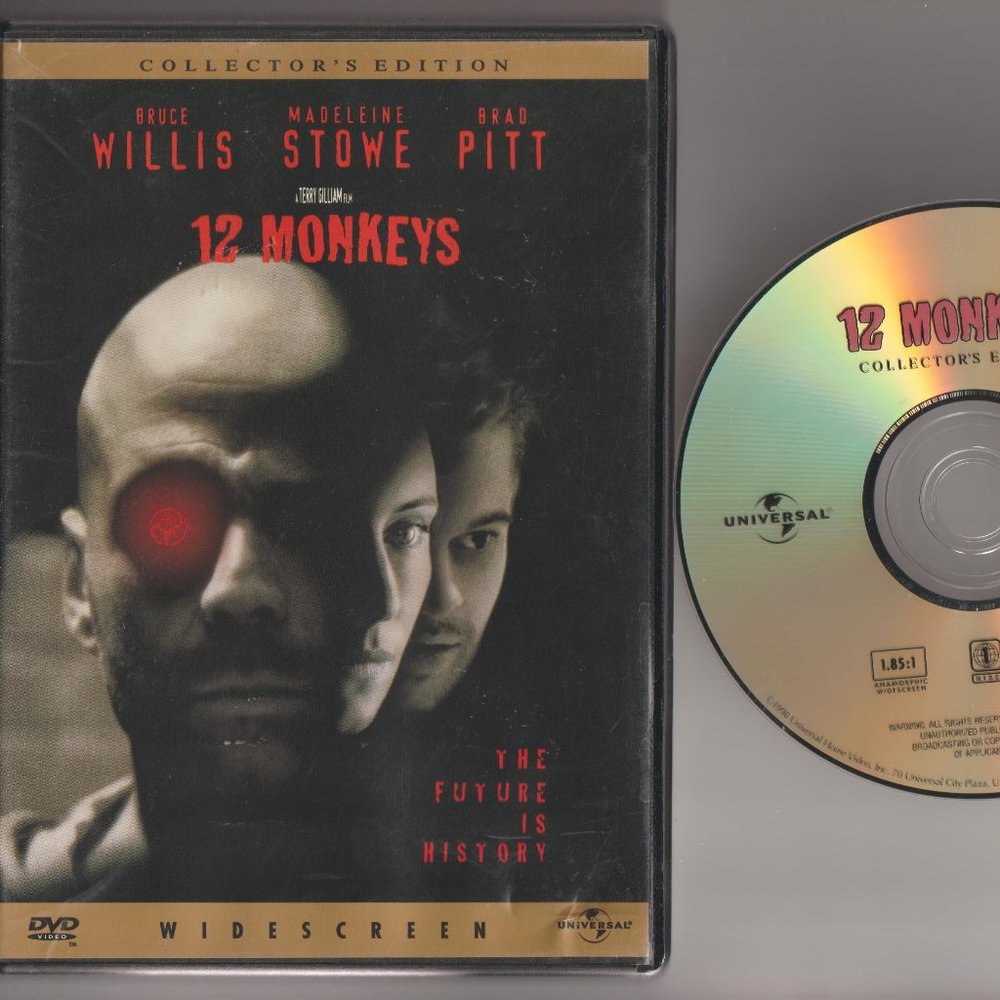12 Monkeys DVD  Bruce Willis, Madeleine Stowe, Brad Pitt  Sci-Fi
